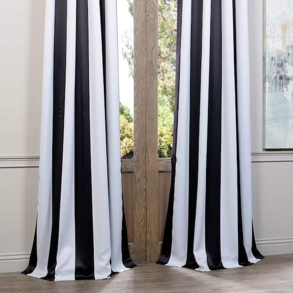 Exclusive Fabrics Furnishings Awning, Black And White Striped Curtains 108