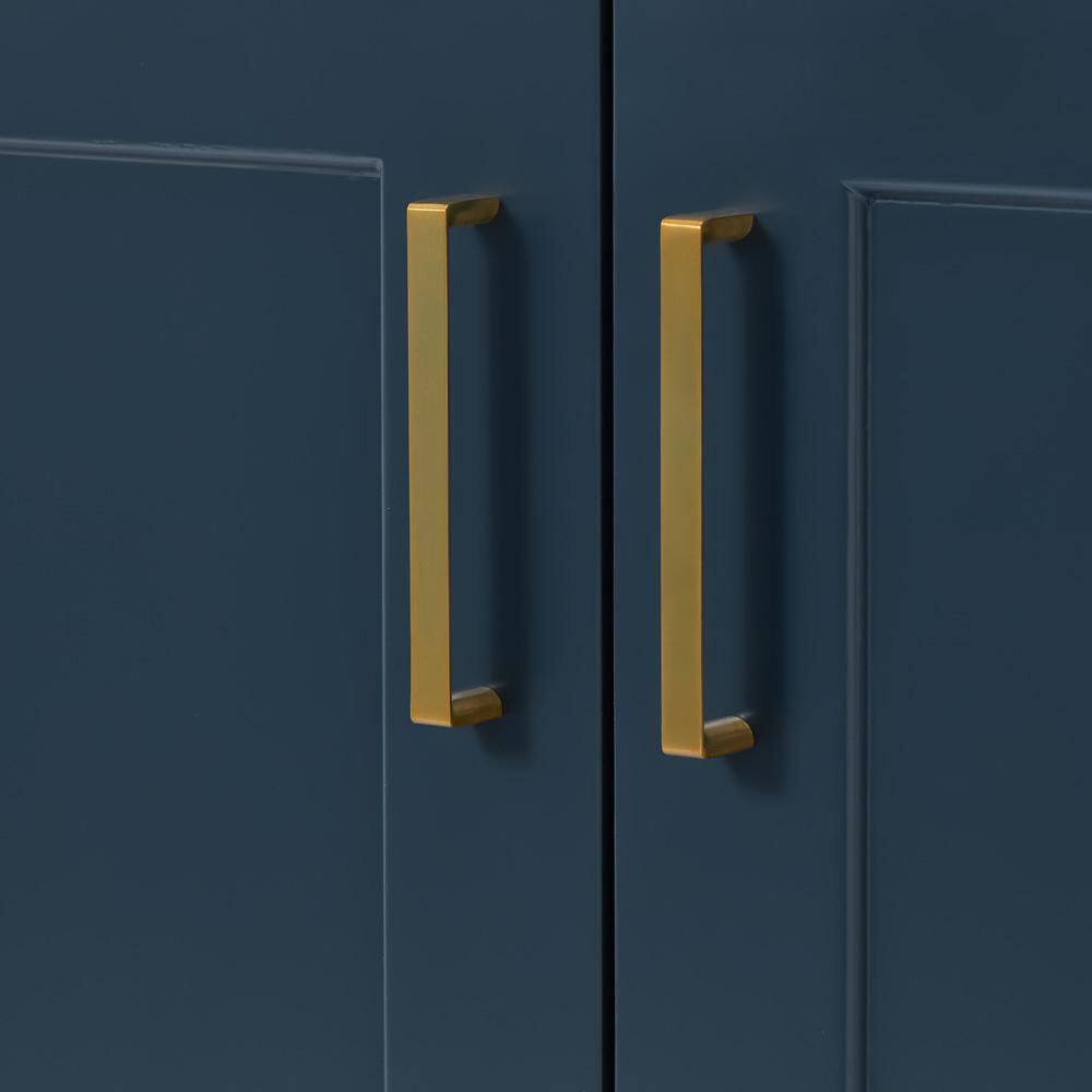 Taylor Midnight Blue Painted Freestanding Bathroom Vanity with Brass Hardware