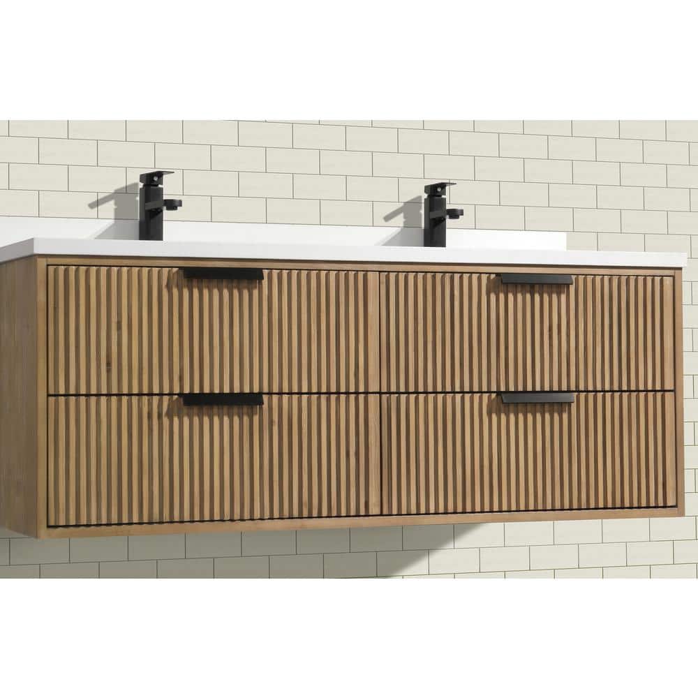 San Diego 55'' Weathered Fir Double Bathroom Vanity