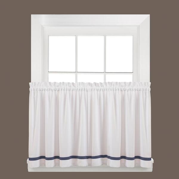 Saturday Knight Kate 24 in. L Polyester Tier Curtain in Blue (2-Pack)