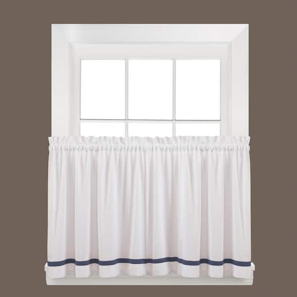 Saturday Knight Kate 36 in. L Polyester Tier Curtain in Blue (2-Pack)