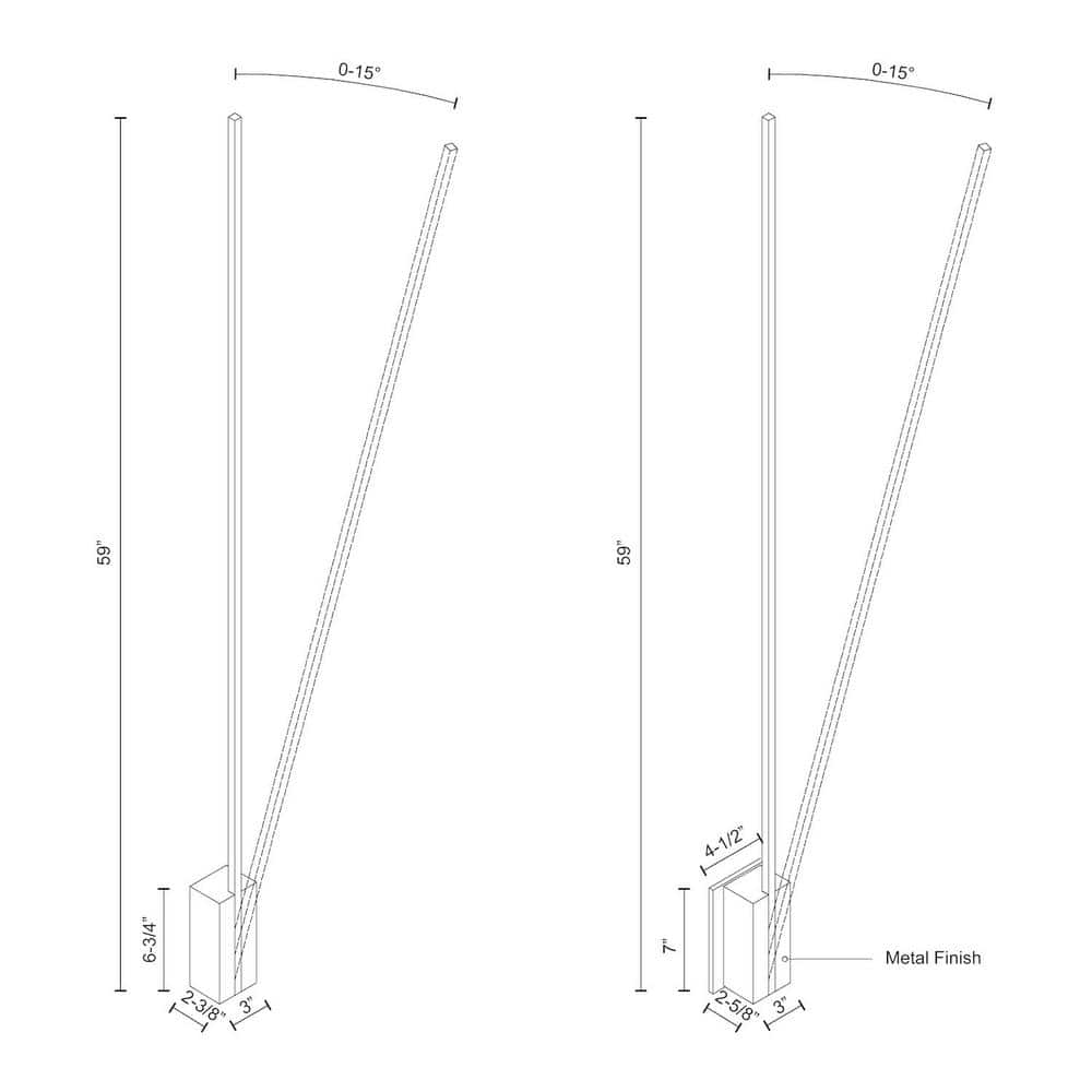 Elegant Brushed Nickel Dimmable LED Wall Sconce, 59" Height
