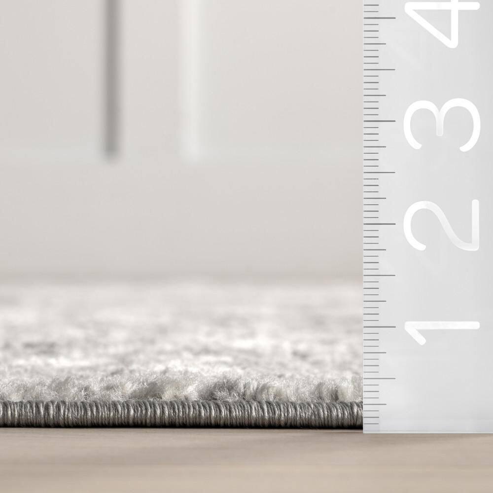 Gray Abstract 9' x 12' Stain-Resistant Synthetic Area Rug