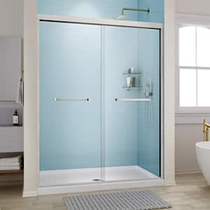 Topino 60 in. W x 74 in. H Sliding Shower Door, CrystalTech Treated 5/16 in. Tempered Clear Glass, Chrome Hardware