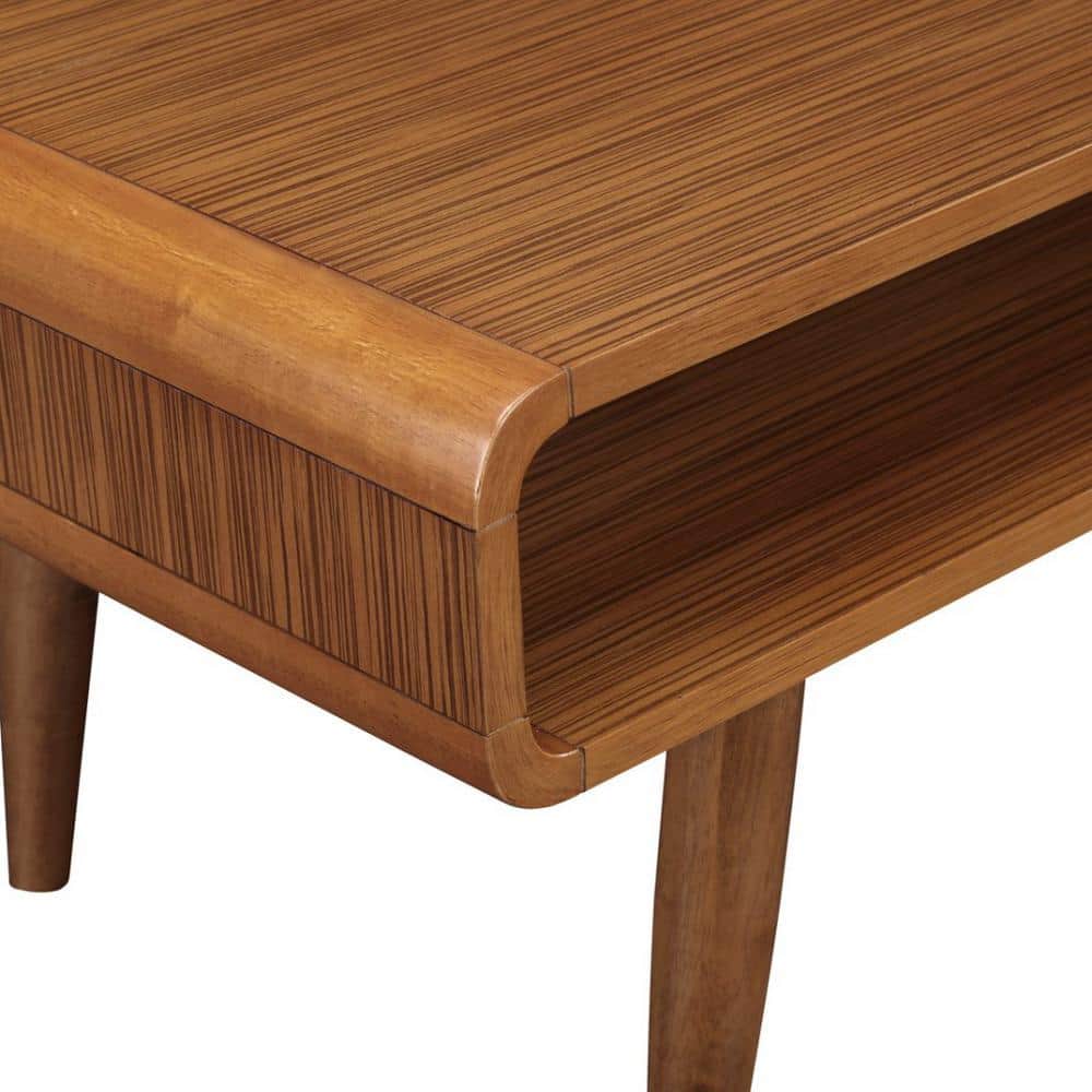 Zambrano Wood Round Chic Coffee Table with Open Storage