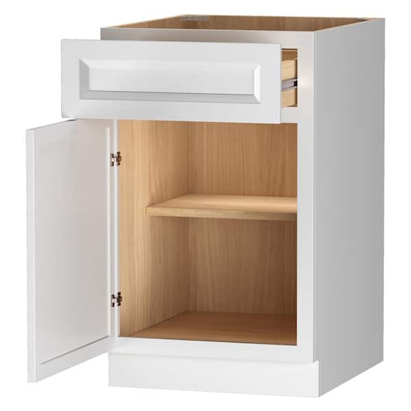 Keyport Shaker 21 in. W x 24 in. D x 34.5 in. H in White Plywood Tool-Free Ready To Assemble Floor Base Kitchen Cabinet