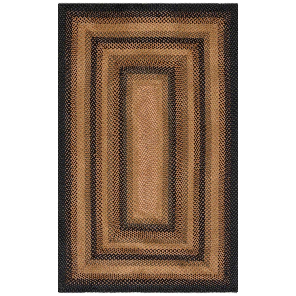 Handmade Gold and Sage Braided Cotton Area Rug, 4' x 6'
