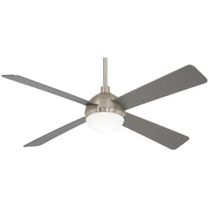 Orb 54 in. Integrated LED Indoor Brushed Steel Ceiling Fan with Light with Remote Control