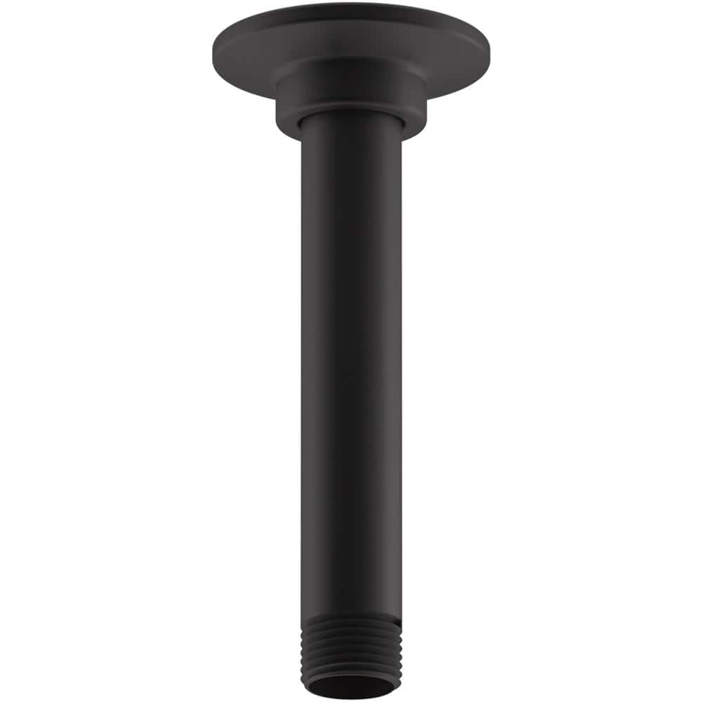 Matte Black Ceiling Mount Shower Arm with Flange