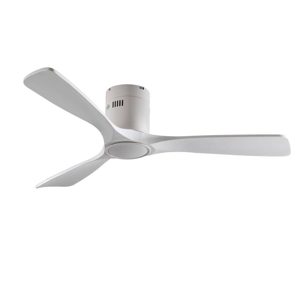 52 in. White Flush Mount Standard Ceiling Fan with Remote and LED Light Included price history on PriceWatchPro