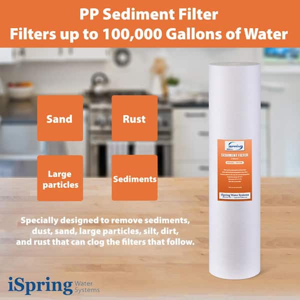 Whirlpool Granular Activated Carbon 10" X 2.5" Replacement Water Filter WHKF-GAC, Reduces Chlorine, Bad Taste & Odor, Use With Home Under Sink Drinking Water Filtration Or Reverse Osmosis System