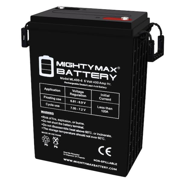 6V, 400Ah, AGM, INT Terminal, Replacement Battery Compatible with Solar Energy Systems