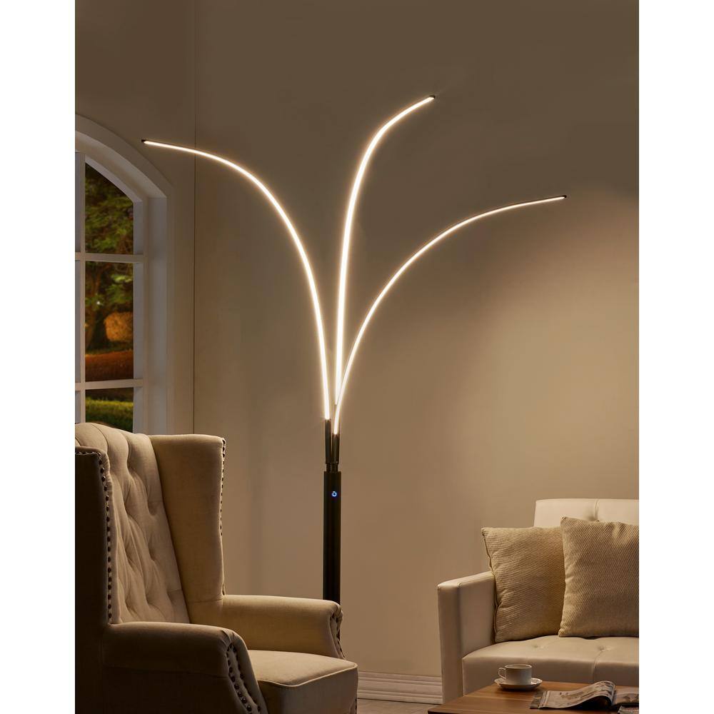 Aurora 92" Black LED Arc Tree Floor Lamp