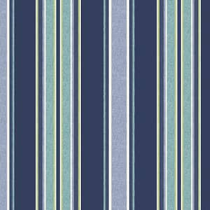 20 in. x 45.5 in. Sapphire Aurora Blue Stripe Outdoor Adirondack Chair Cushion