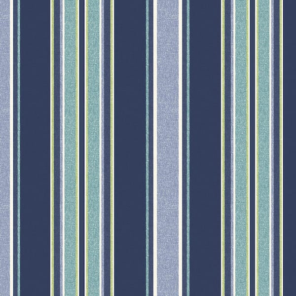 16 x 16 Sapphire Aurora Blue Stripe Square Outdoor Throw Pillow (2-Pack)