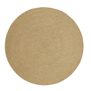 Braided Canvas 6' Reversible Indoor/Outdoor Round Area Rug