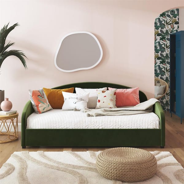 Mr. Kate Moon Upholstered Daybed, Twin, Olive Green Velvet