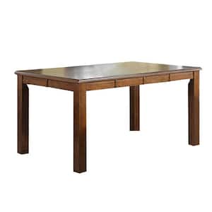 36 Warm Brown Wood Top 4 Leg Dining Table Seats 6
