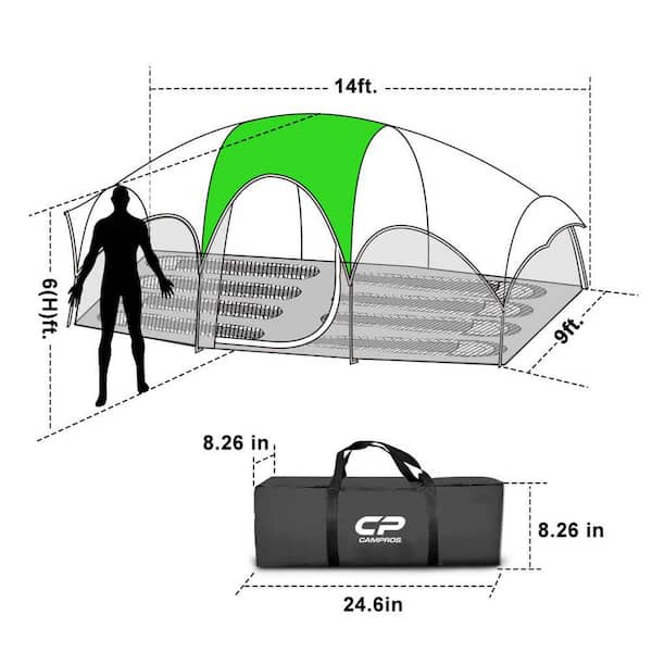 Zeus & Ruta 8-Person Camping Tents, Weatherproof Family Dome