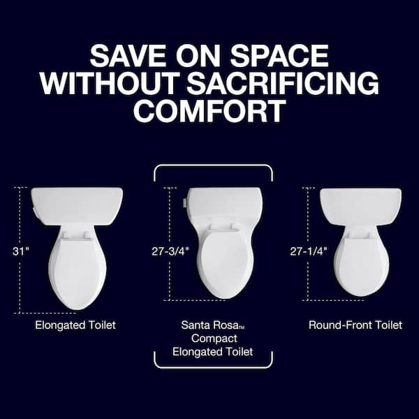 Kohler Santa Rosa Comfort Height 1, Difference Round Vs Elongated Toilet