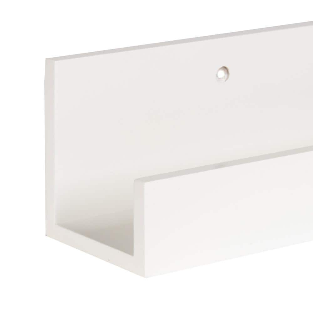 Modern White Manufactured Wood 24" Floating Shelf Set