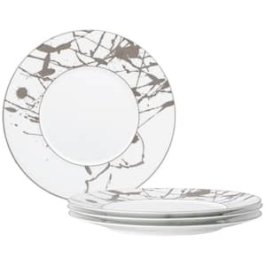 Raptures Platinum 11 in. White Porcelain Dinner Plates (Set of 4)