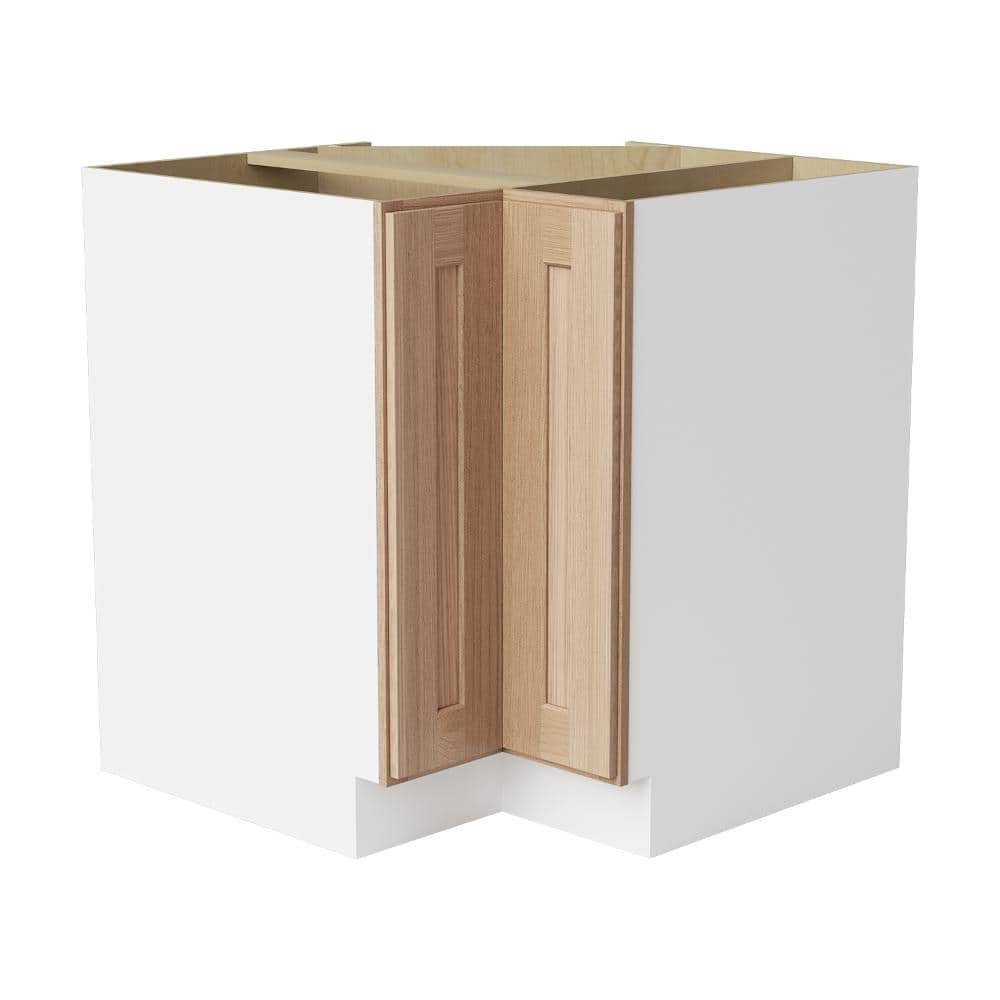 33 in. W x 24 in. D x 34.5 in. H Ready to Assemble Solid Wood Shaker Base Corner Lazy Susan Kitchen Cabinet in Oak price history on PriceWatchPro