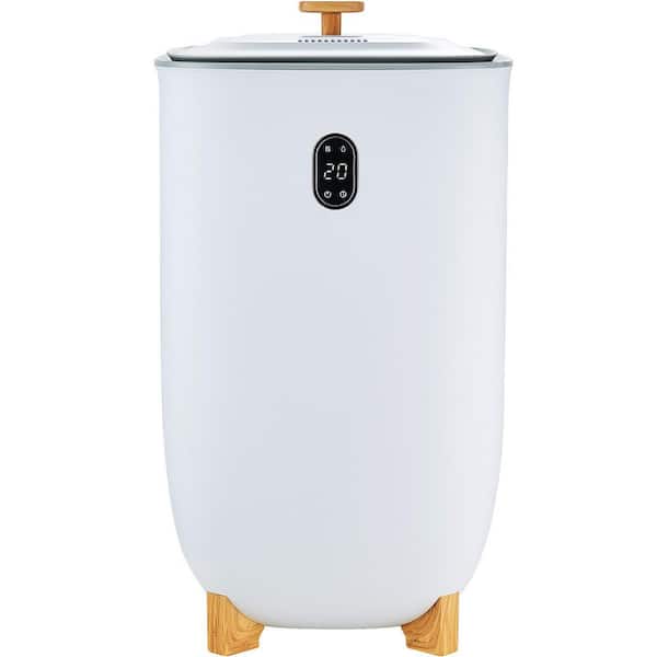 Towel Warmer Bucket 35L, Drying Modes 2-5h, Heating 20-90 Min Auto Shut Off, White, 2-Towel Racks Electric Plug-in