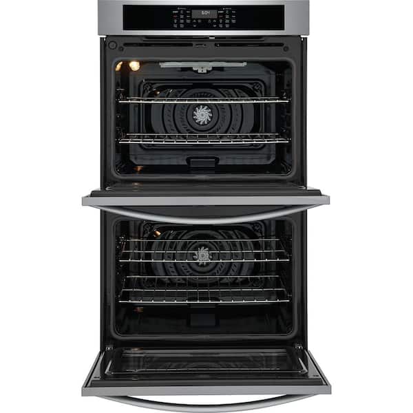 30 in. Double Electric Wall Oven with Convection 30-min Steam-Cleaning in Stainless Stainless Steel