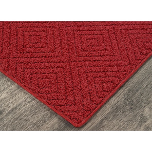 Brentwood Jasmine 5 ft. x 7 ft. Chili Red Geometric Area Rug