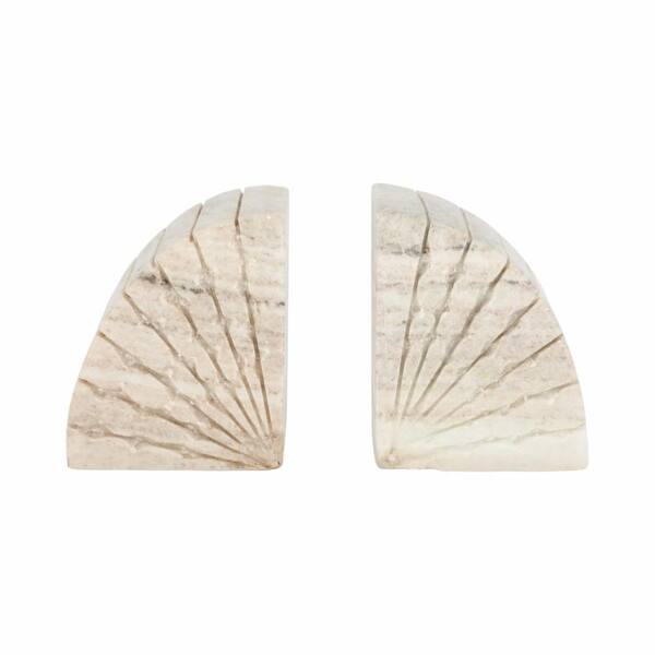 Liv & Skye Tan 4 in. x 5 in. Casual Home Stone Bookends