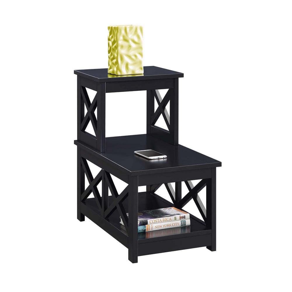 Oxford 23.75 in. White Wood 2 Step Chairside End Table - thumbnail 3