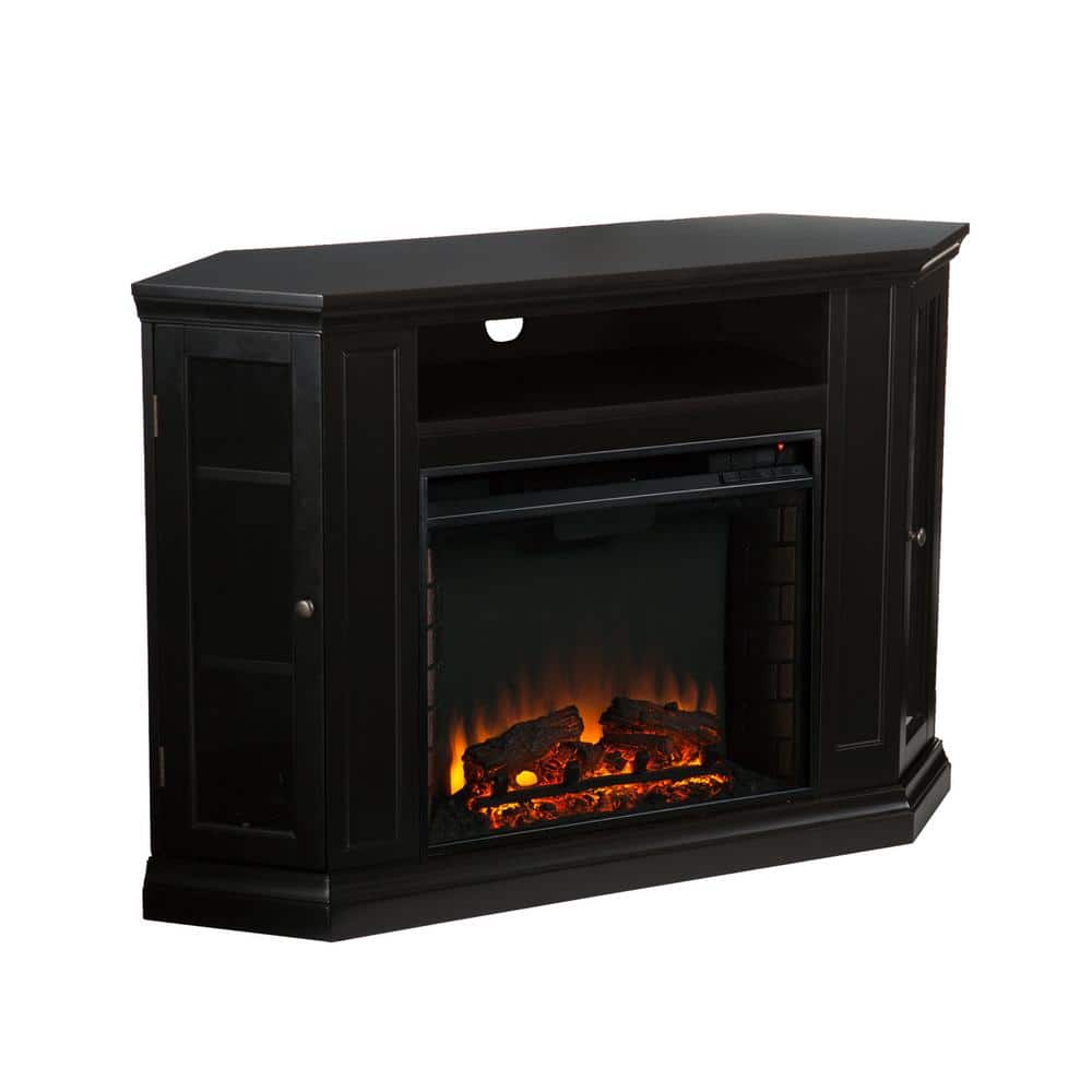 Hudson 48 in. W Convertible Media Electric Fireplace in Black