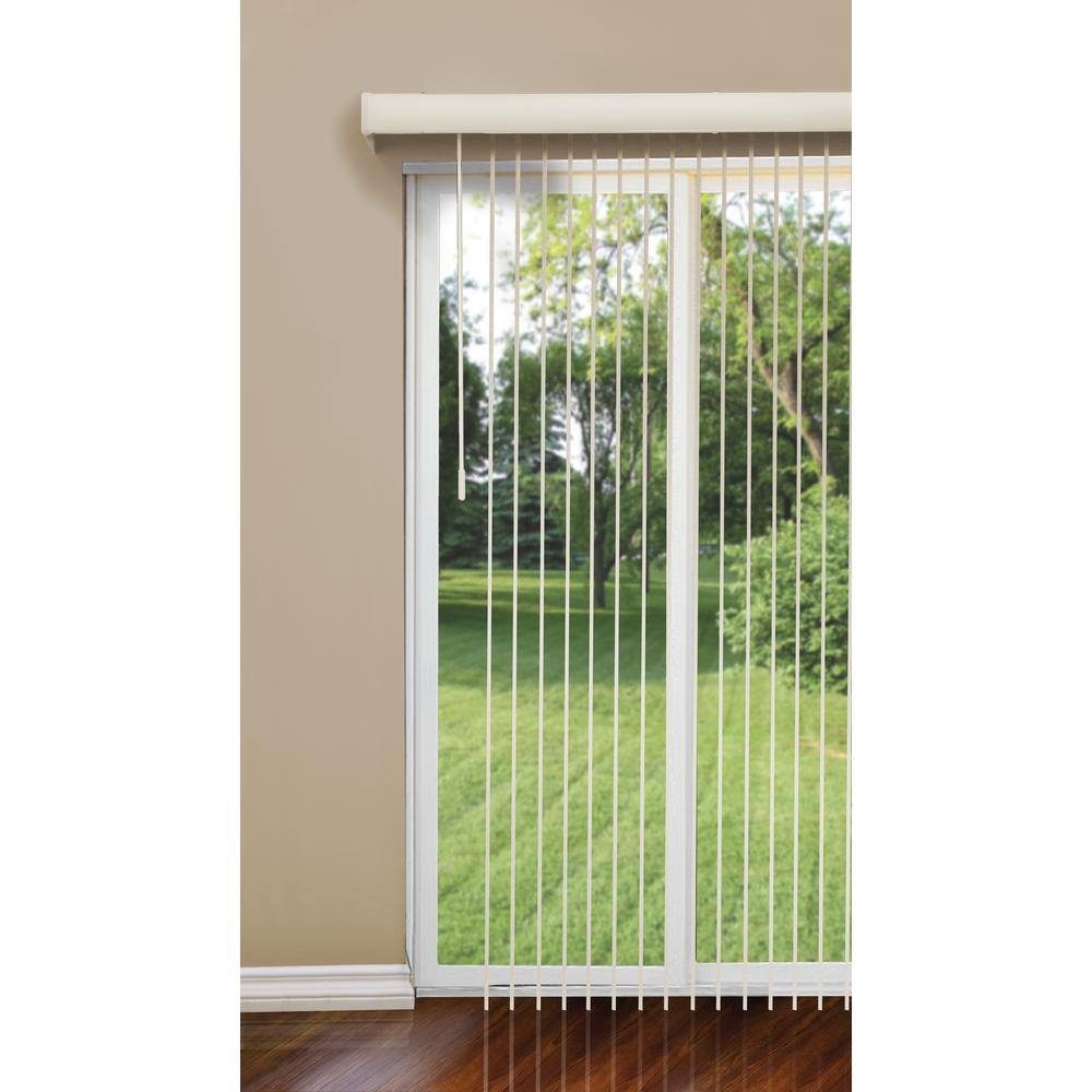 Hampton Bay Suede White Cordless Textured Vertical Louvers (9 Pack) 3