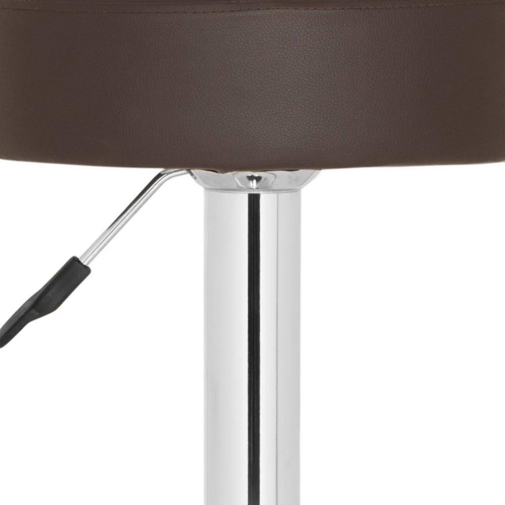 Transitional Jude 15'' Brown Metal Swivel Adjustable Bar Stool