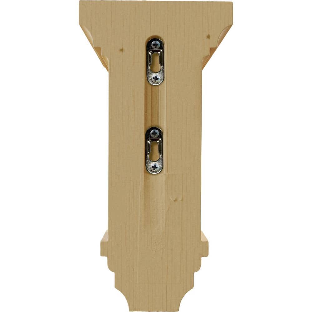 Alder Medium Hand-Carved Wood Corbel, 10" x 5"