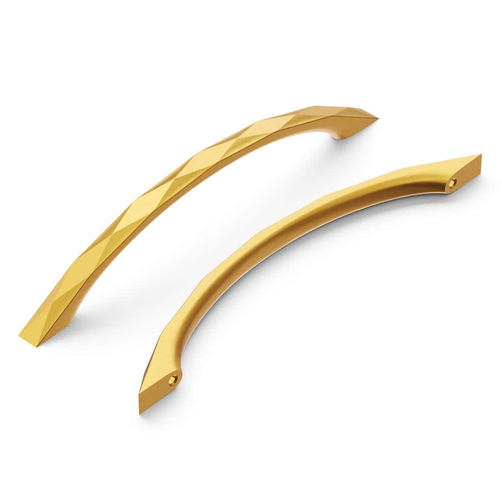 Brushed Golden Brass Modern Cabinet Pulls with Mounting Hardware