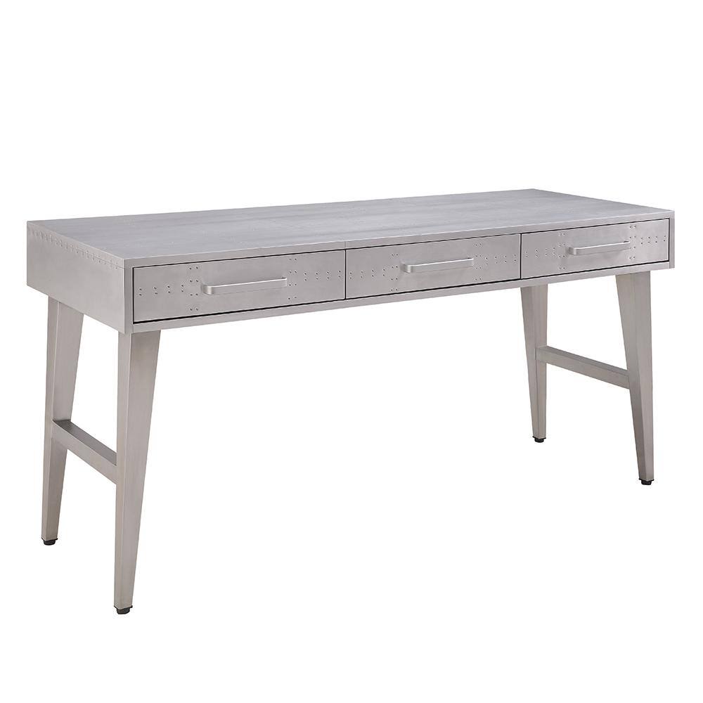 Brancaster 65'' Aluminum Patchwork Desk with Iron Legs