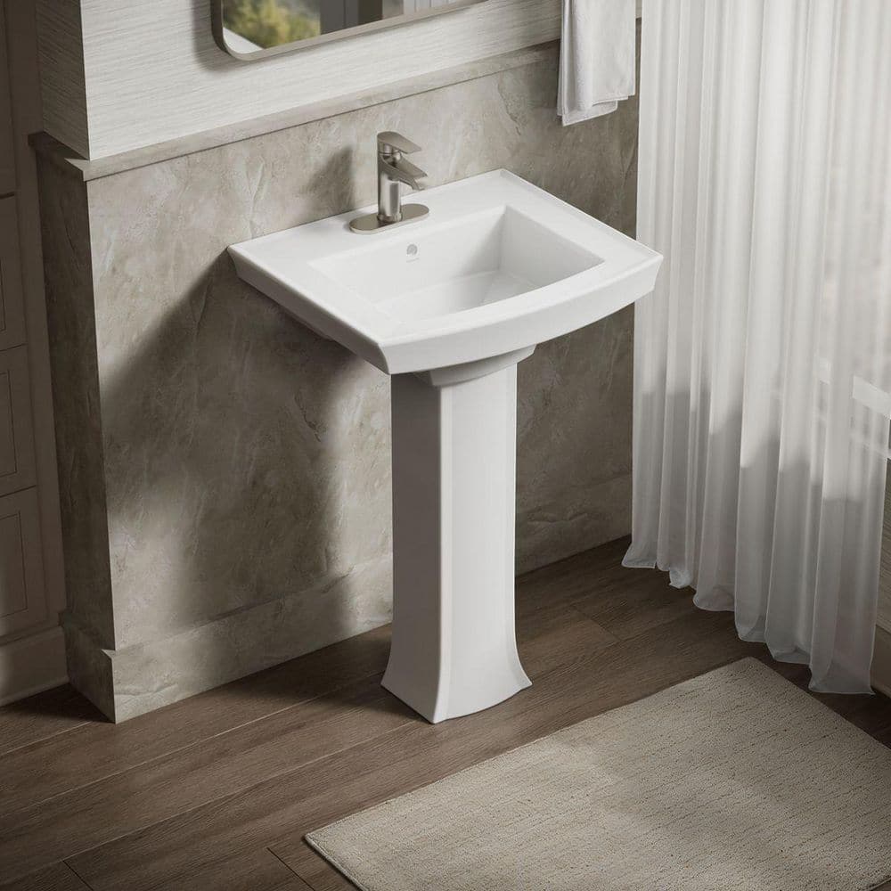 Archer 24 in. x 11.94 in. Pedestal Bathroom Sink in White Vitreous China price history on PriceWatchPro