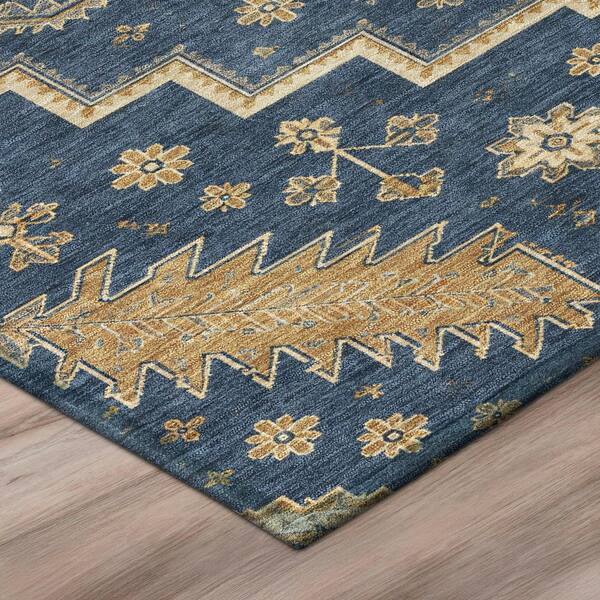 Chantille Machine Washable Indoor/Outdoor Abstract ACN3141 Navy 2 ft. x 3 ft. Accent Rug