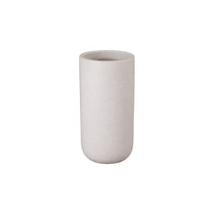 10 in. L x 19.5 in. H White Terrazzo Round Planter