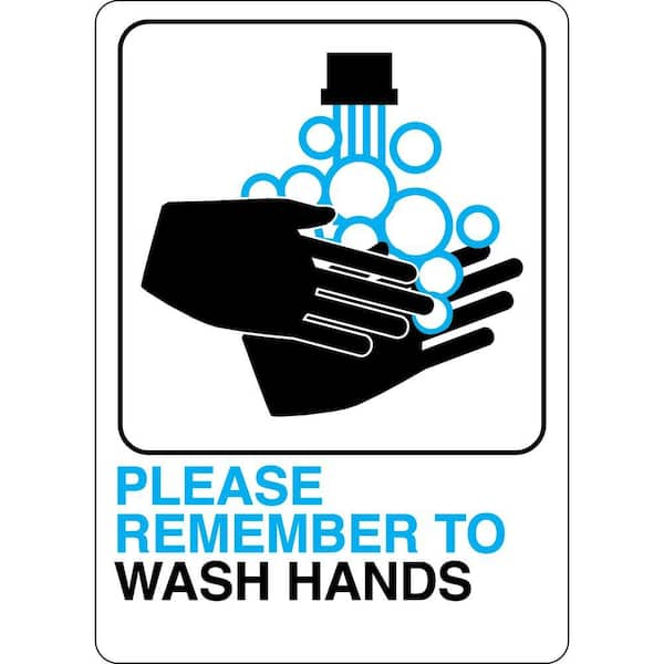 HY-KO 5 in. x 7 in. Plastic Please Wash Hands Sign D-26 - The Home