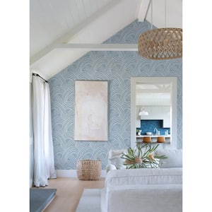 Farrah Blue Geometric Strippable Non Woven Wallpaper