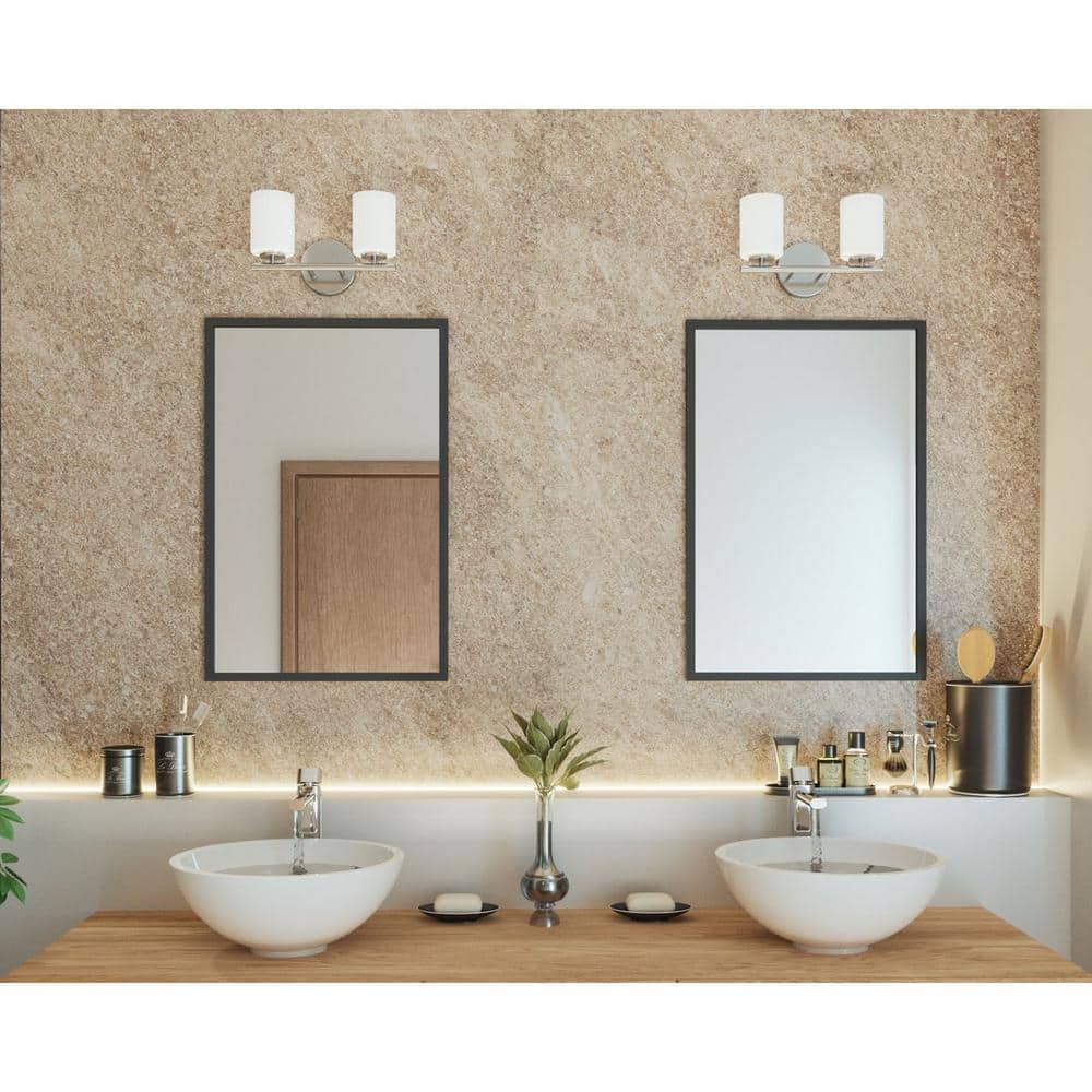 Polished Nickel 2-Light Dimmable Bath Vanity Fixture
