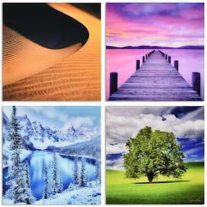 "Solitude and Sceneary" Frameless Free Floating Reverse Printed Tempered Glass Nature Scapes Wall Art, 20 in. x 20 in.