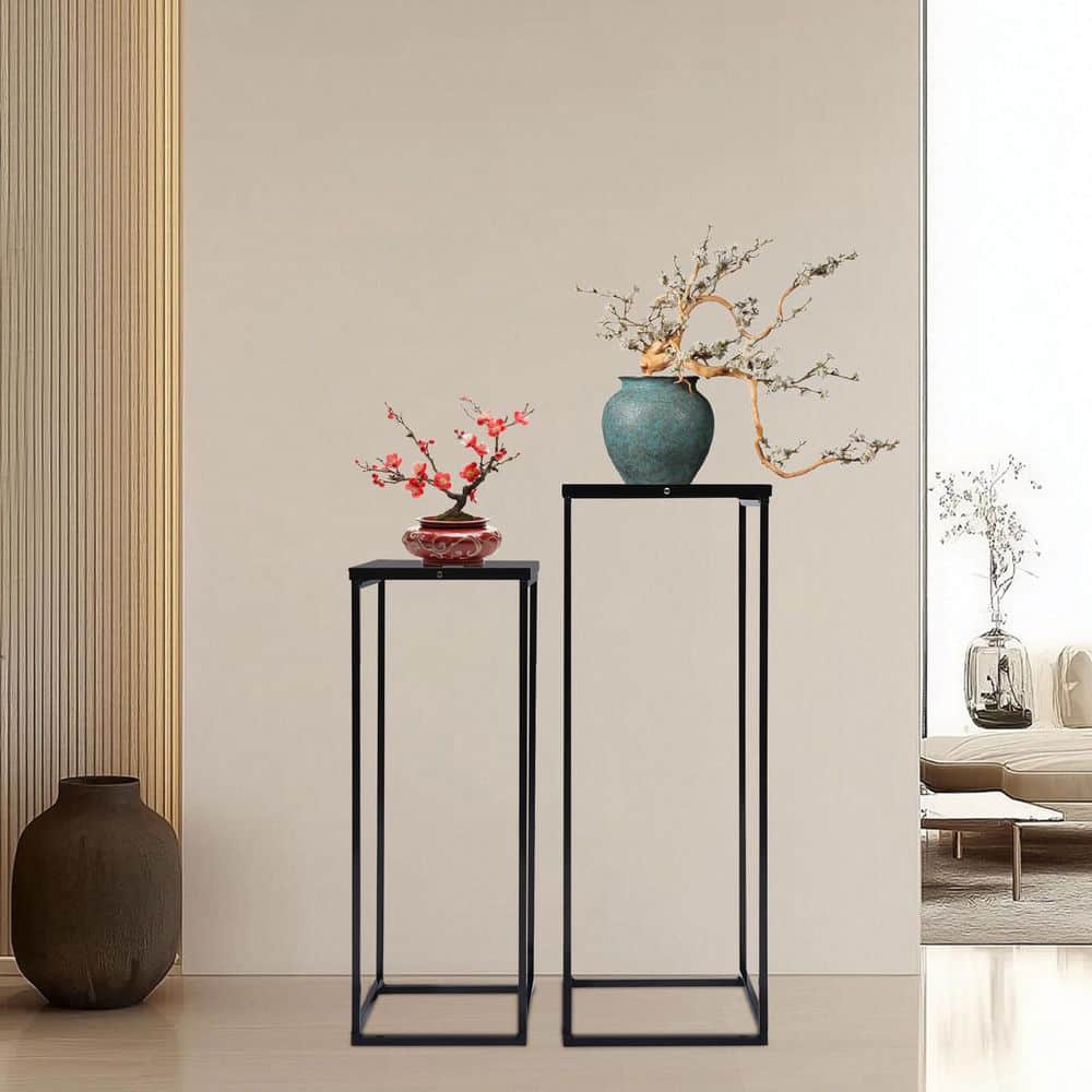 YIYIBYUS 2-Pieces Metal Plant Stand Modern Flower Pot Rack Indoor