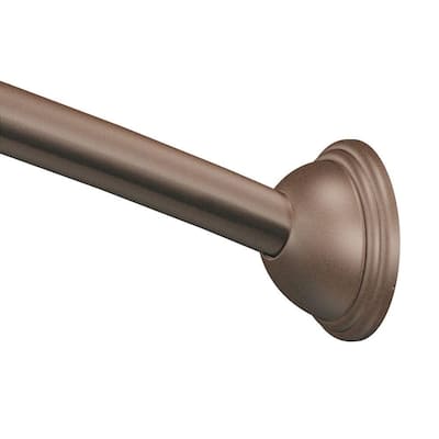 54 in. - 72 in. Adjustable Length Curved Shower Rod in Old World Bronze