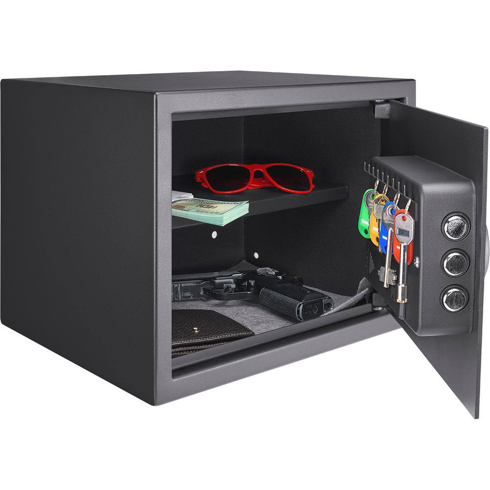 Compact Black Steel Digital Keypad Safe with LED Light