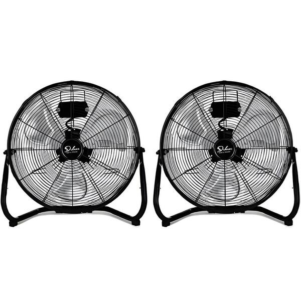 Tileon 20 in. 3Speed High Velocity Metal Floor Fan (2Pack