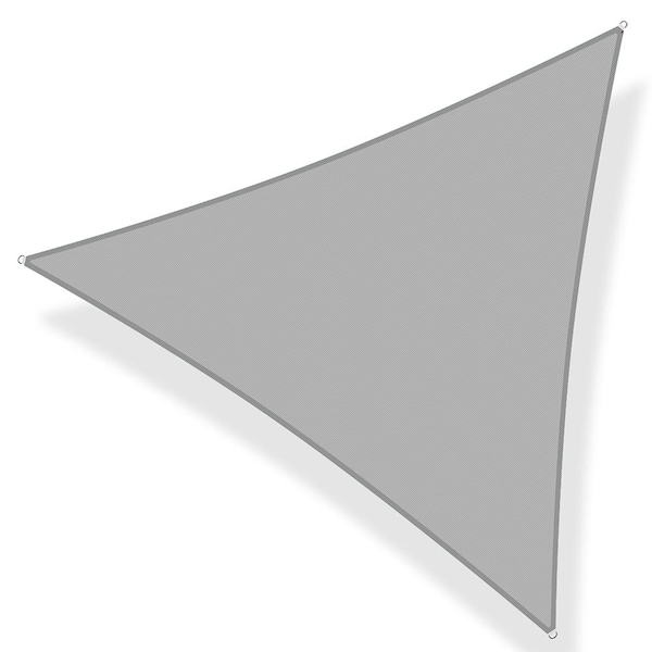Shade&Beyond 12 ft. x 12 ft. x 12 ft. 185 GSM Light Gray Equilteral Triangle Sun Shade Sail, for Patio Garden and Swimming Pool